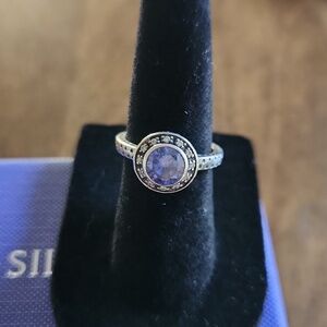 Silpada Silver and amethyst Gemstone Ring size 5